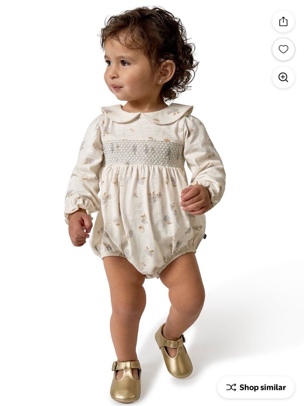 Modern Moments by Gerber Baby Girl Smocked Long Romper, Sizes 18 Months